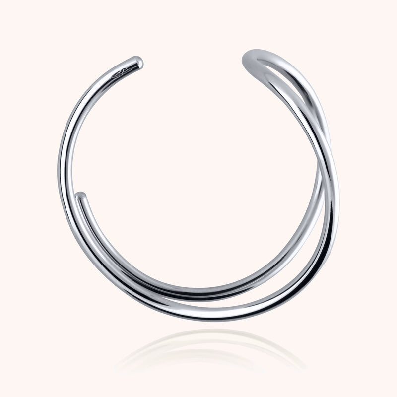 Atelier Paulin Bracelet Manchette Outline Lettre E - Argent