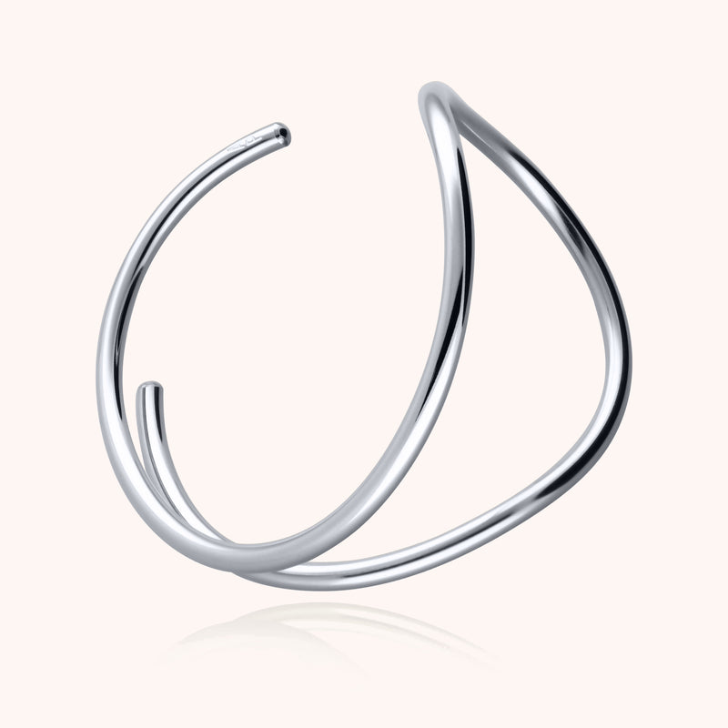 atelier paulin Bracelet Manchette Outline Lettre E - argent