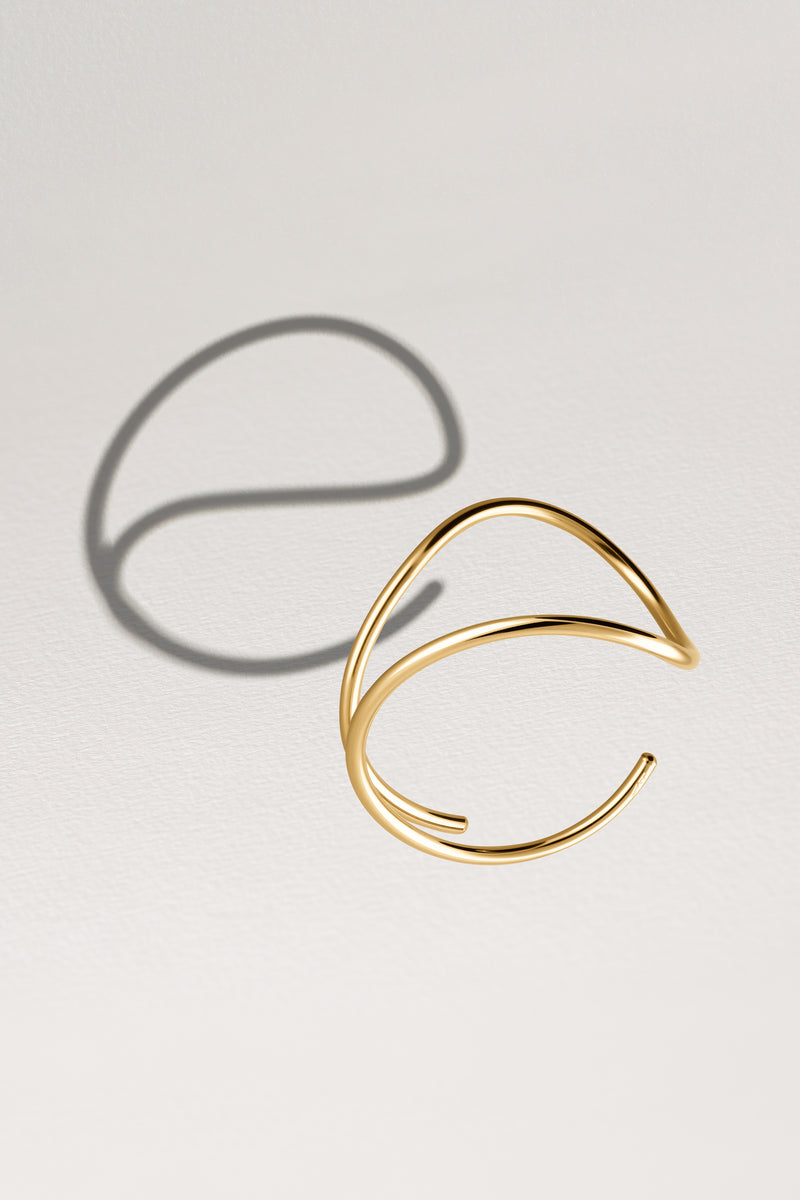 Atelier Paulin Bracelet Manchette Outline Lettre E - Or Jaune Laminé