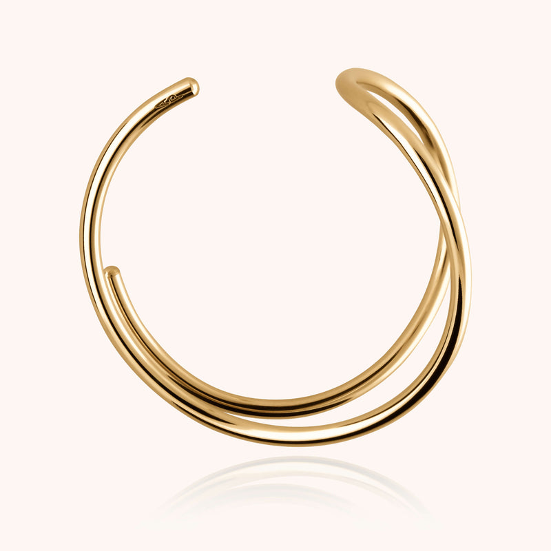 Atelier Paulin Bracelet Manchette Outline Lettre E - Or Jaune Laminé