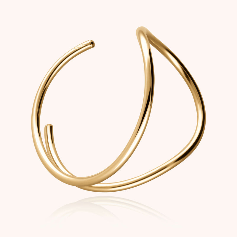 atelier paulin Bracelet Manchette Outline Lettre E - or jaune laminé