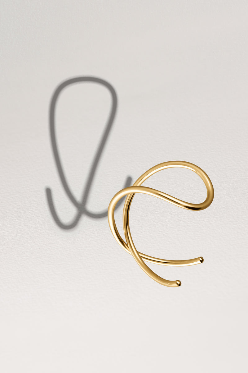 Atelier Paulin Bracelet Manchette Outline Lettre L - Or Jaune Laminé