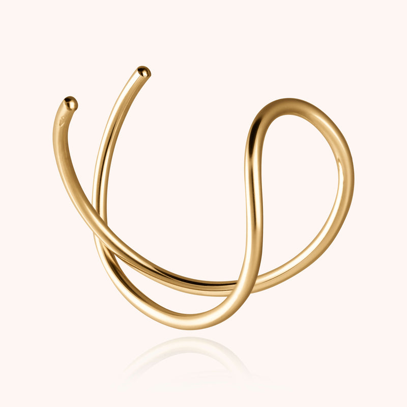 atelier paulin Bracelet Manchette Outline Lettre L - or jaune laminé