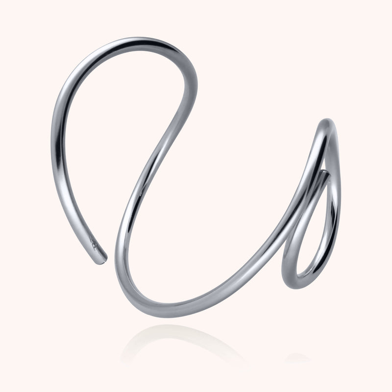 atelier paulin Bracelet Manchette Outline Lettre O - argent