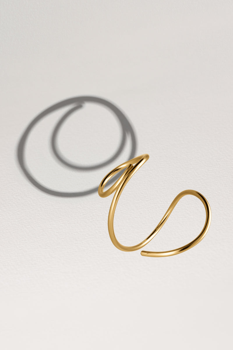 Atelier Paulin Bracelet Manchette Outline Lettre O - Or Jaune Laminé