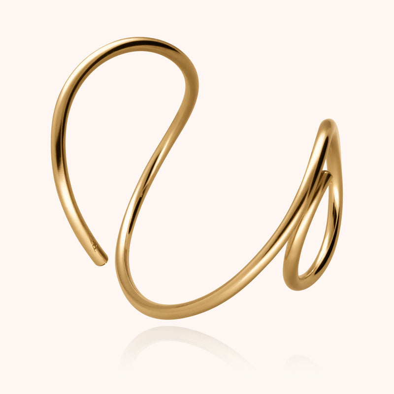 atelier paulin Bracelet Manchette Outline Lettre O - or jaune laminé