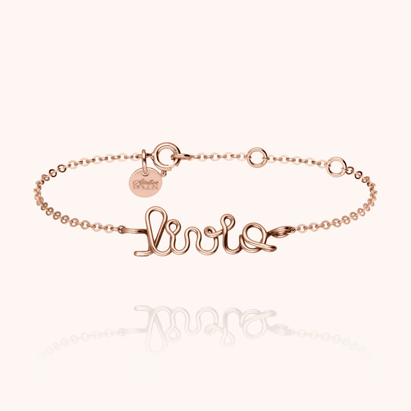 atelier paulin Bracelet Richelieu Personnalisé - or rose laminé