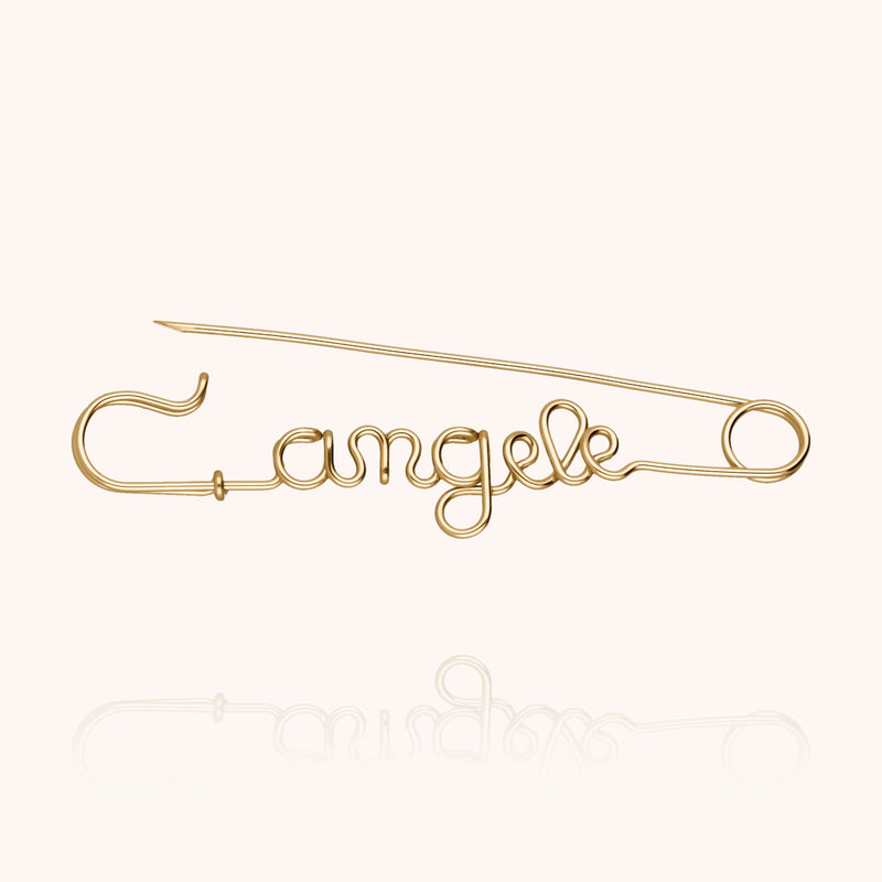 Atelier Paulin Broche Épingle à Nourrice Personnalisée - Or Jaune Laminé