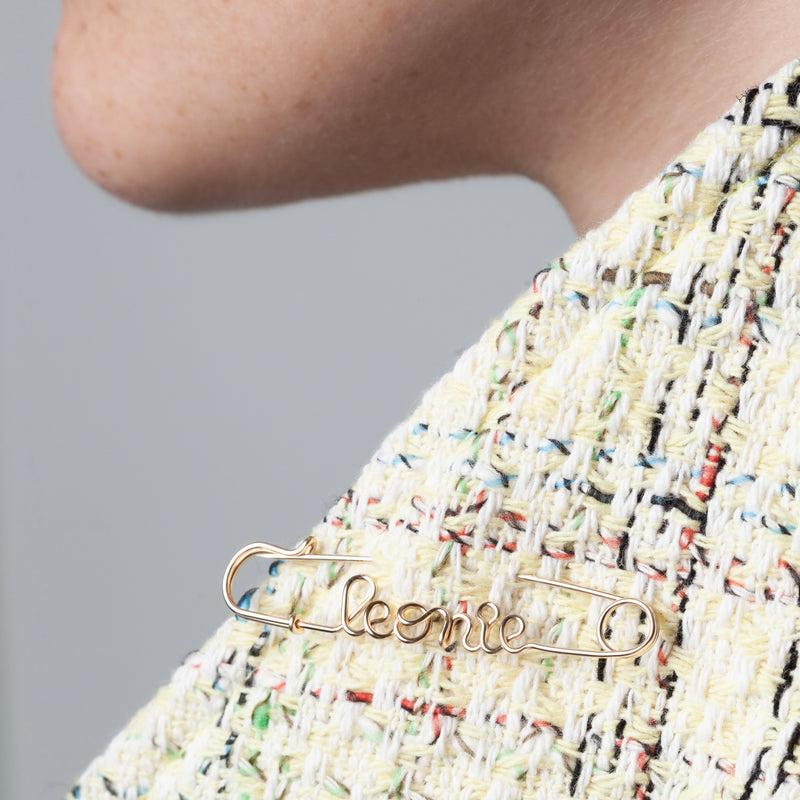 Atelier Paulin Broche Épingle à Nourrice Personnalisée - Or Jaune Laminé