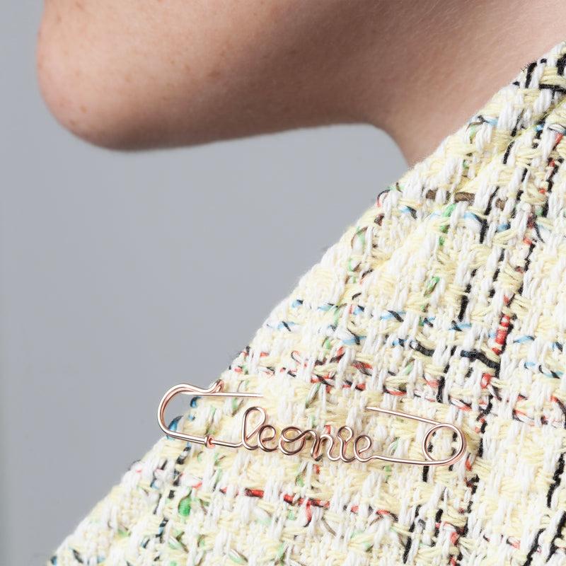 Atelier Paulin Broche Épingle à Nourrice Personnalisée - Or Rose Laminé