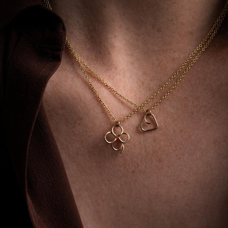 Atelier Paulin Collier Charms Lucky One Coeur - Or Jaune Laminé