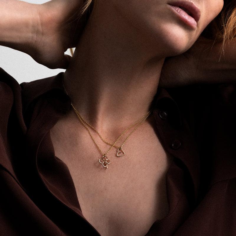 Atelier Paulin Collier Charms Lucky One Coeur - Or Jaune Laminé
