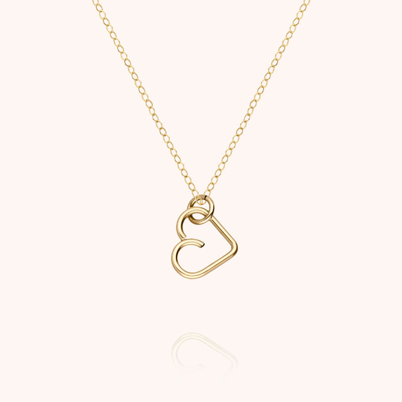 atelier paulin Collier Charms Lucky One Coeur - or jaune laminé