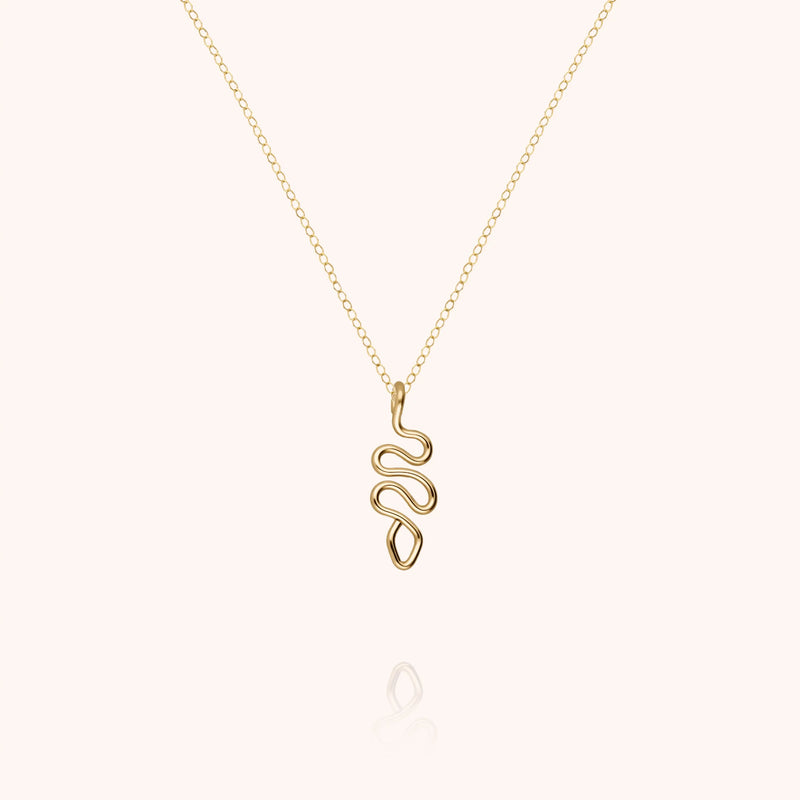 atelier paulin Collier Charms Snake - Collier avec Pendentif Serpent en Or Laminé