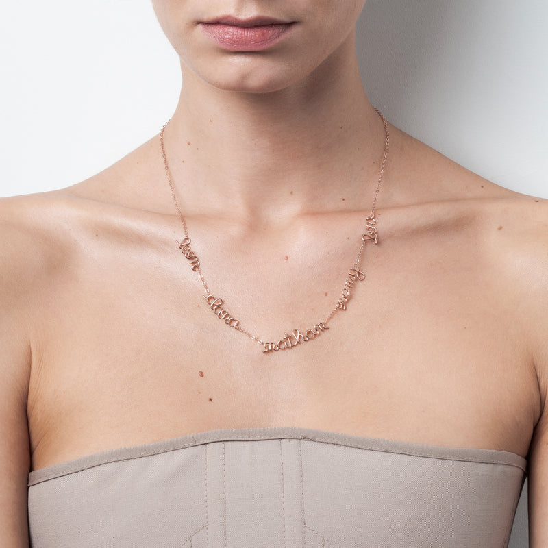 Atelier Paulin Collier Mantra Original Personnalisé - Or Rose Laminé