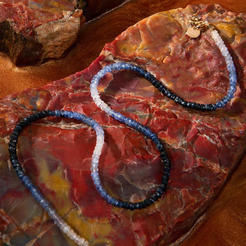 Atelier Paulin Collier Ras De Cou Rivière - Saphir Bleu