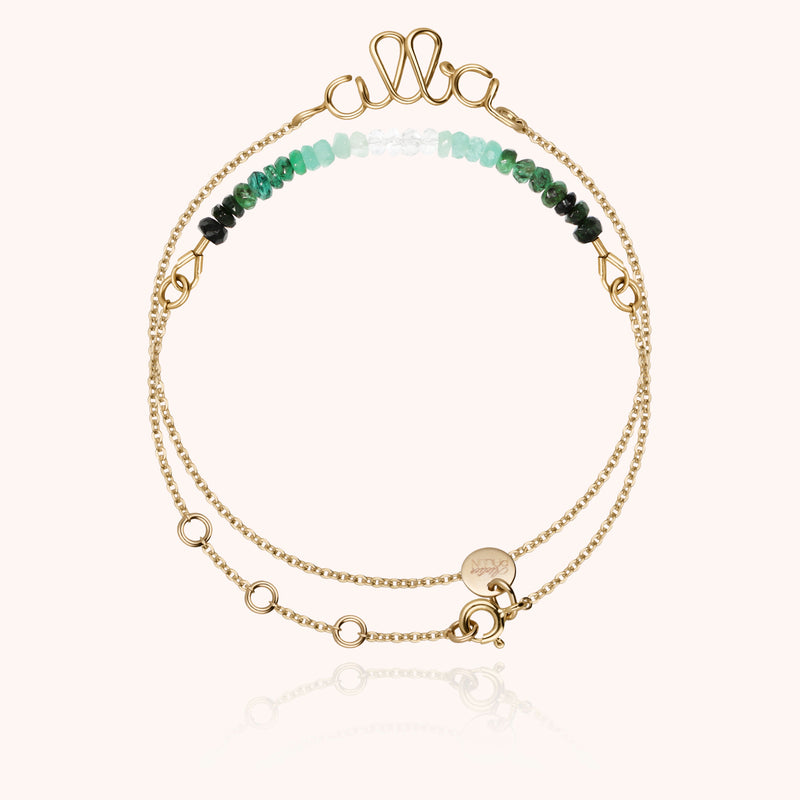 atelier paulin Double Tour Personalized Bracelet - emerald