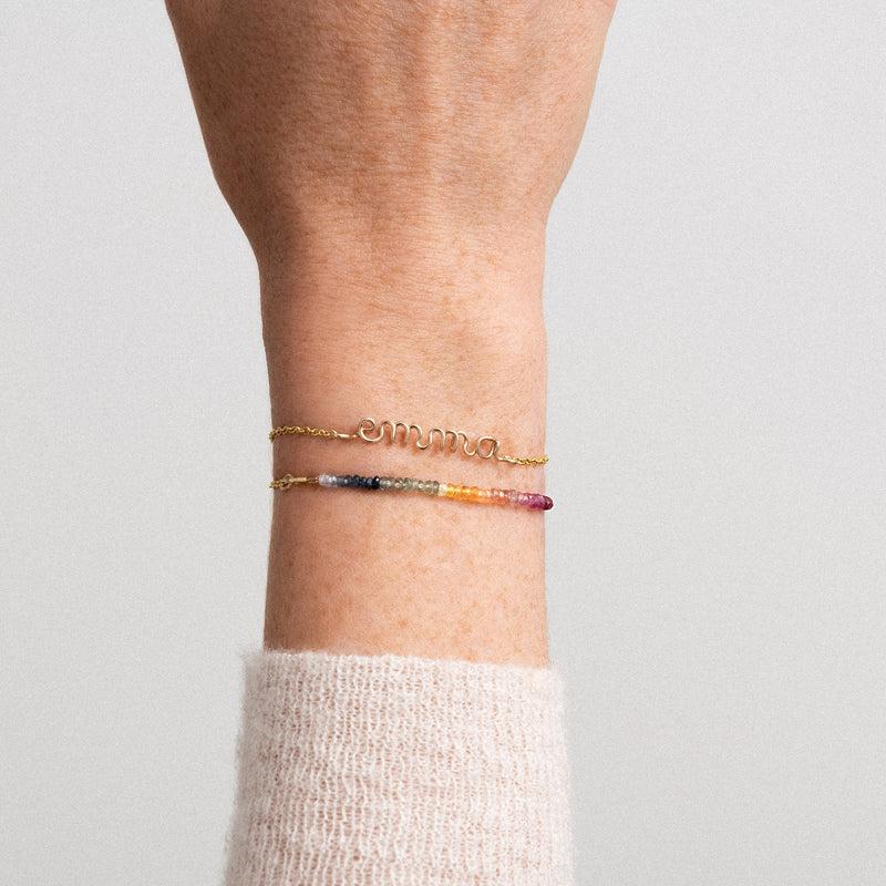 Atelier Paulin Double Tour Personalized Bracelet - Rainbow Sapphire