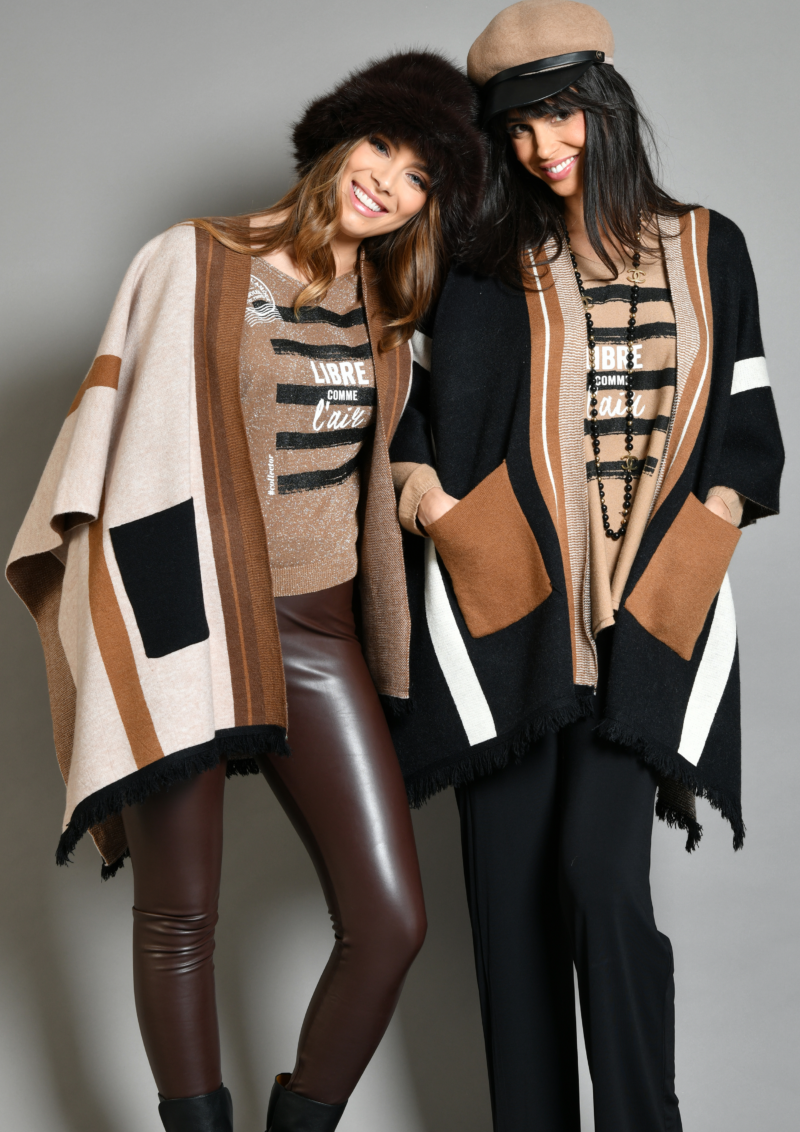 au soleil de saint tropez Poncho babylone noir