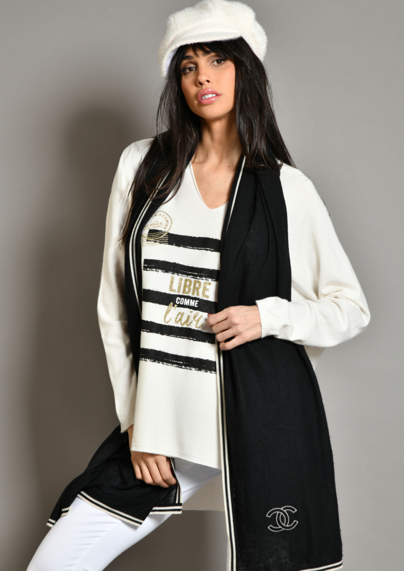 au soleil de saint tropez Pull Eiffel - libre - écru