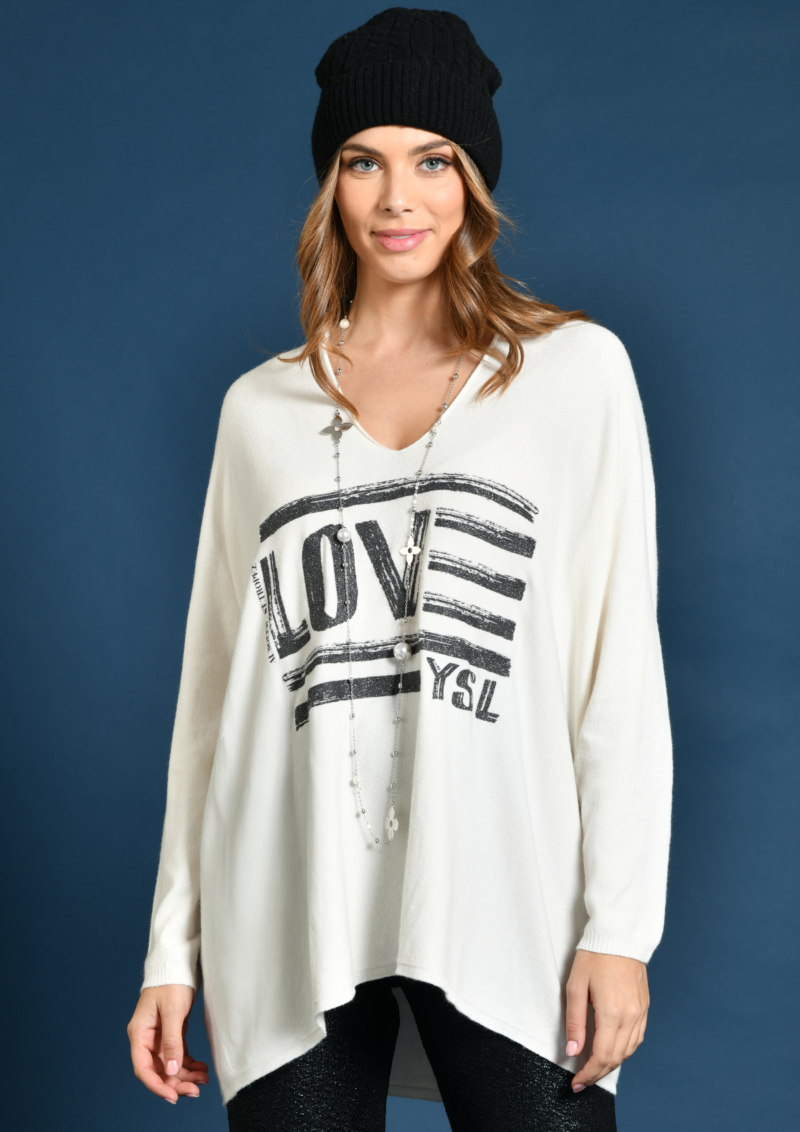 au soleil de saint tropez Pull Eiffel - love - écru