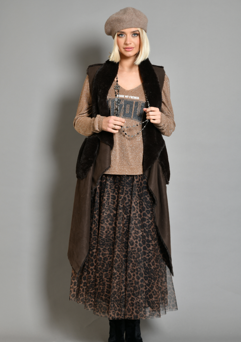 au soleil de saint tropez Jupe fouquets longue léopard