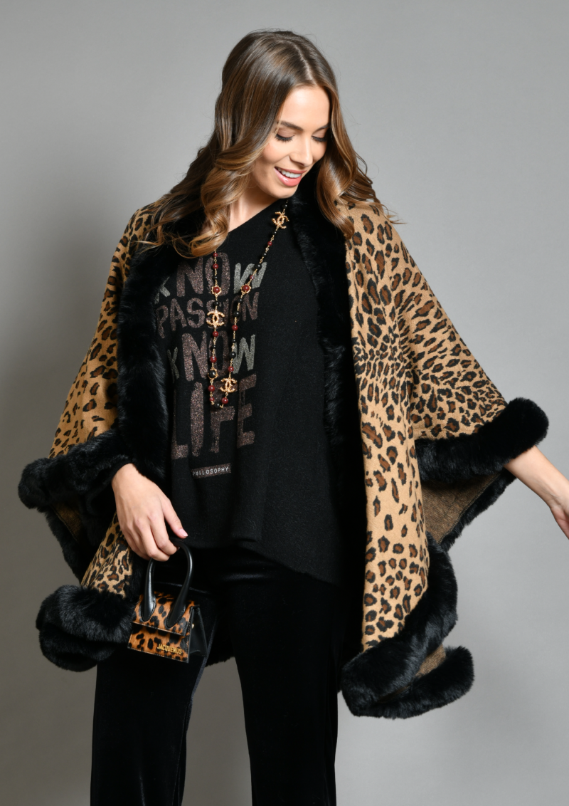 au soleil de saint tropez Poncho les halles léopard