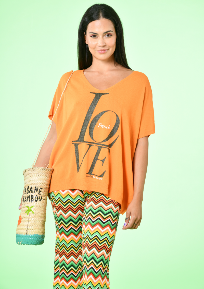 au soleil de saint tropez Pull adonis - French Love - orange été summer 2024