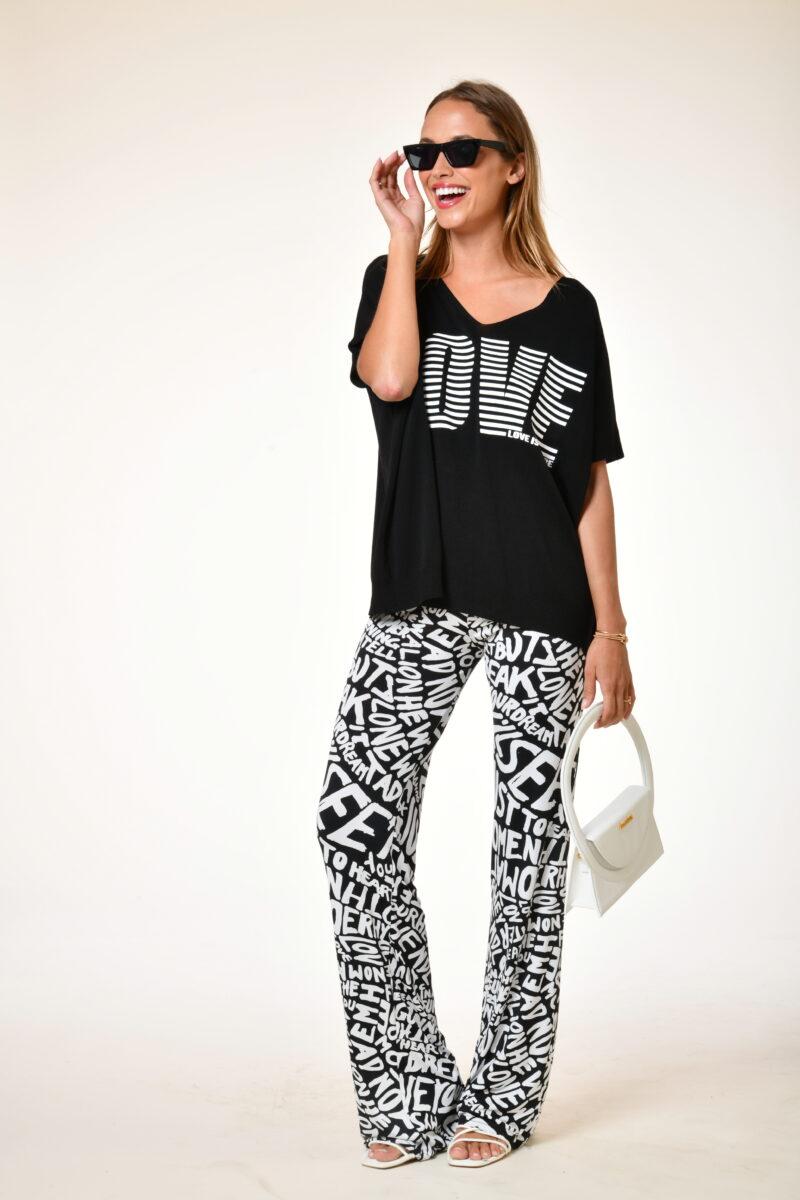 au soleil de saint tropez Pull adonis - Love - Noir printemps 2024 au soleil de saint tropez Pull adonis - Love - Noir printemps 2024