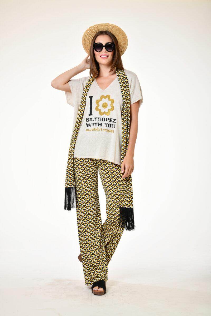 au soleil de saint tropez Pull adonis - With you - Beige printemps 2024