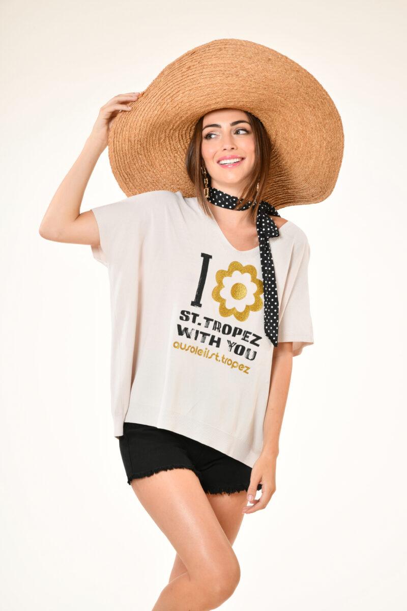 au soleil de saint tropez Pull Adonis - With You - Beige printemps 2024