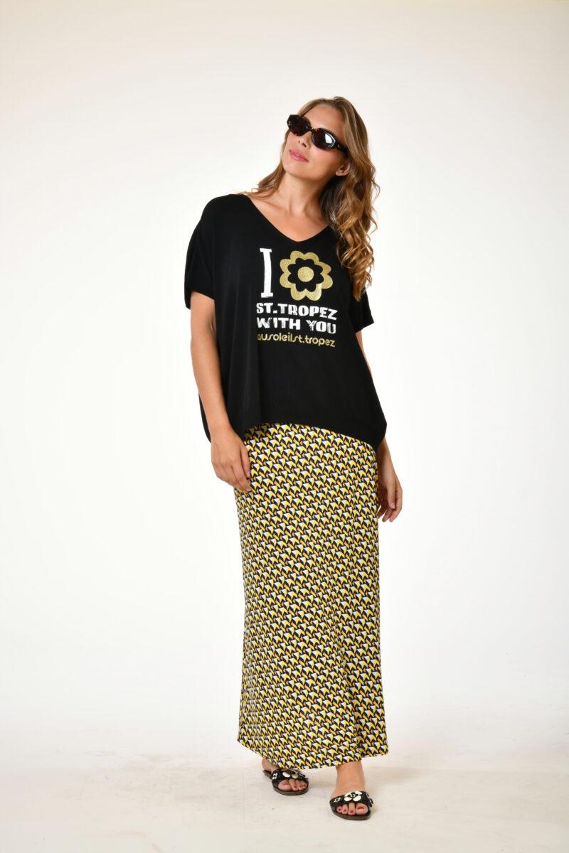 au soleil de saint tropez Pull adonis - With you - Noir printemps 2024