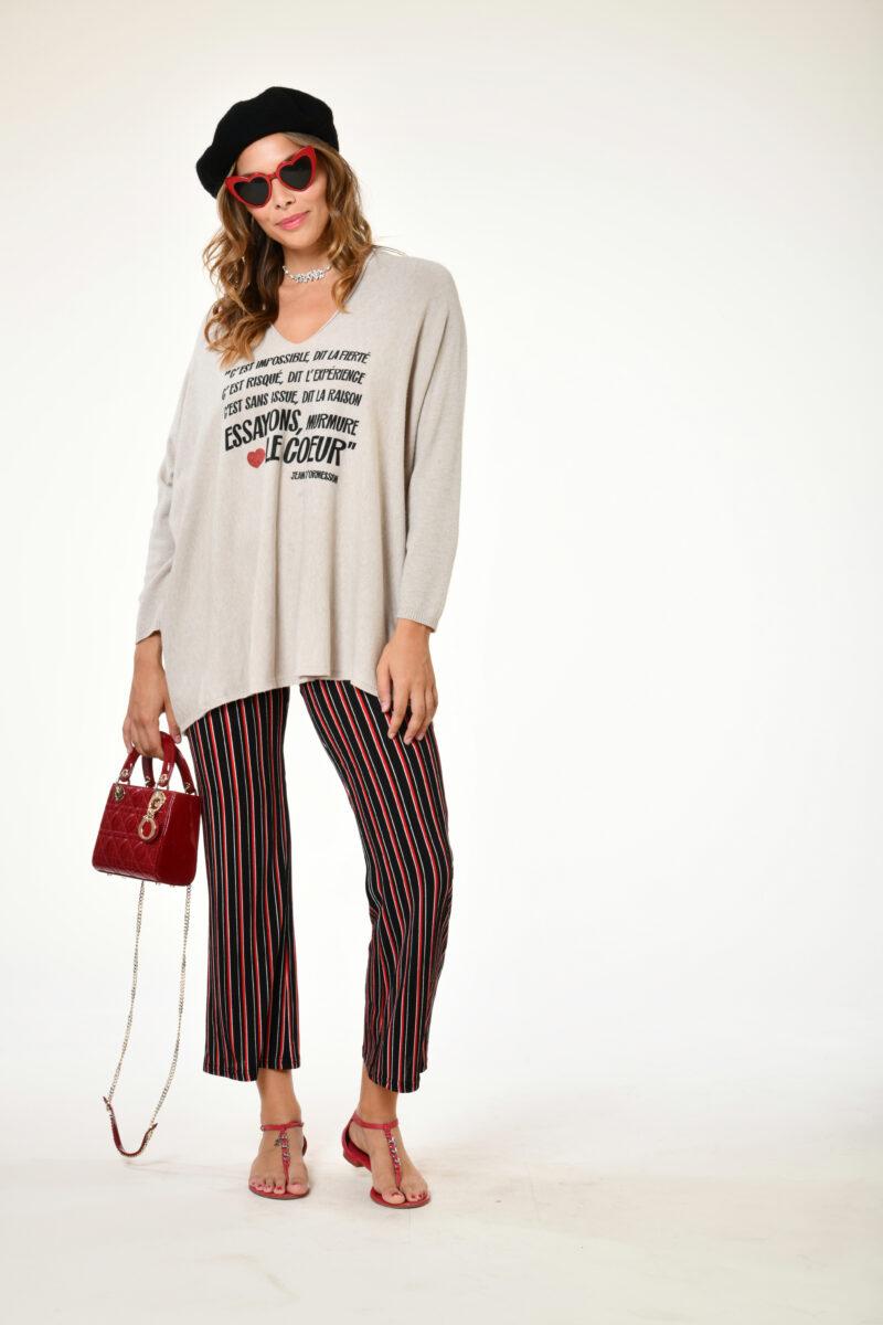 au soleil de saint tropez Pull adore - Fierté - beige printemps 2024 au soleil de saint tropez Pull adore - Fierté - beige printemps 2024