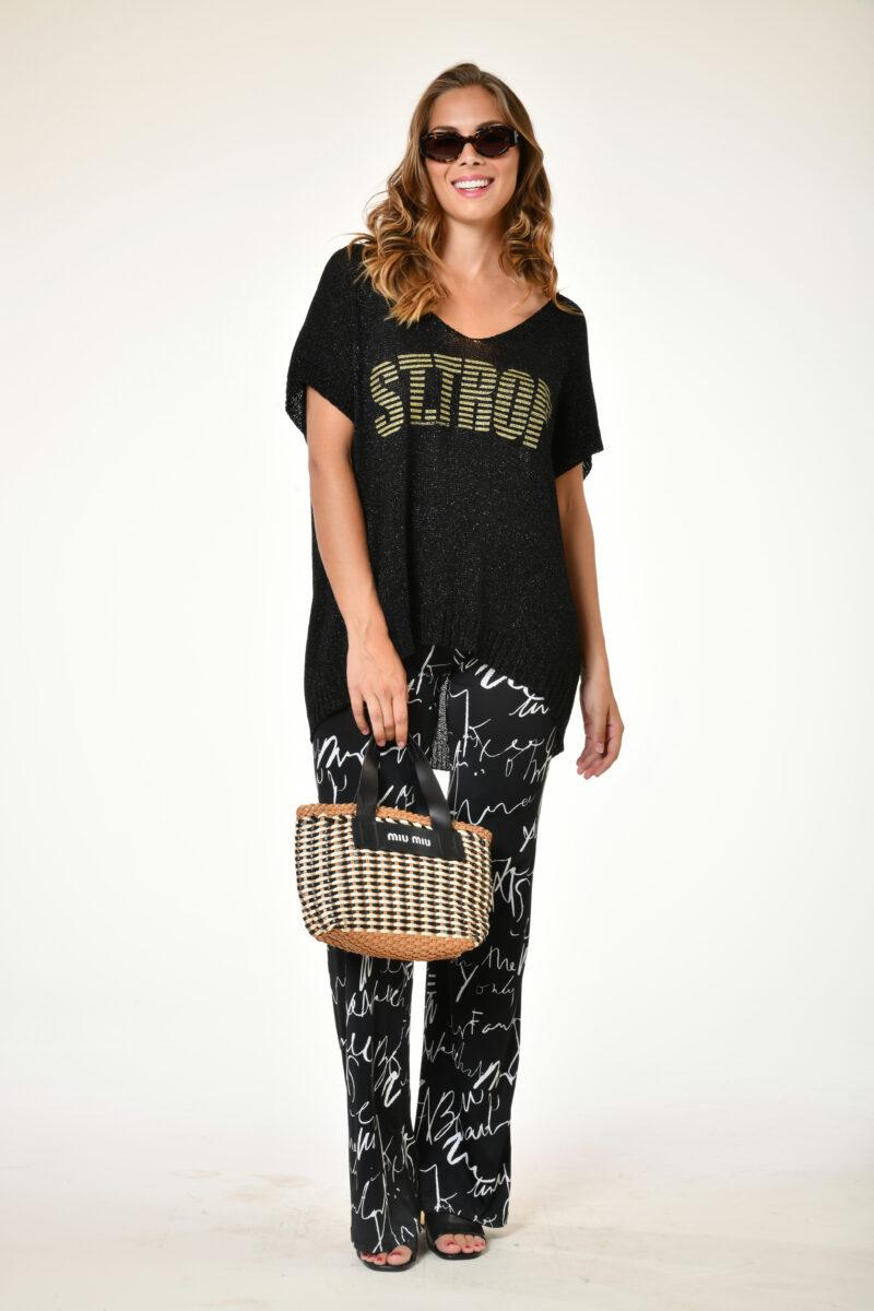 au soleil de saint tropez Pull Bellissima - St Trop - Noir printemps 2024