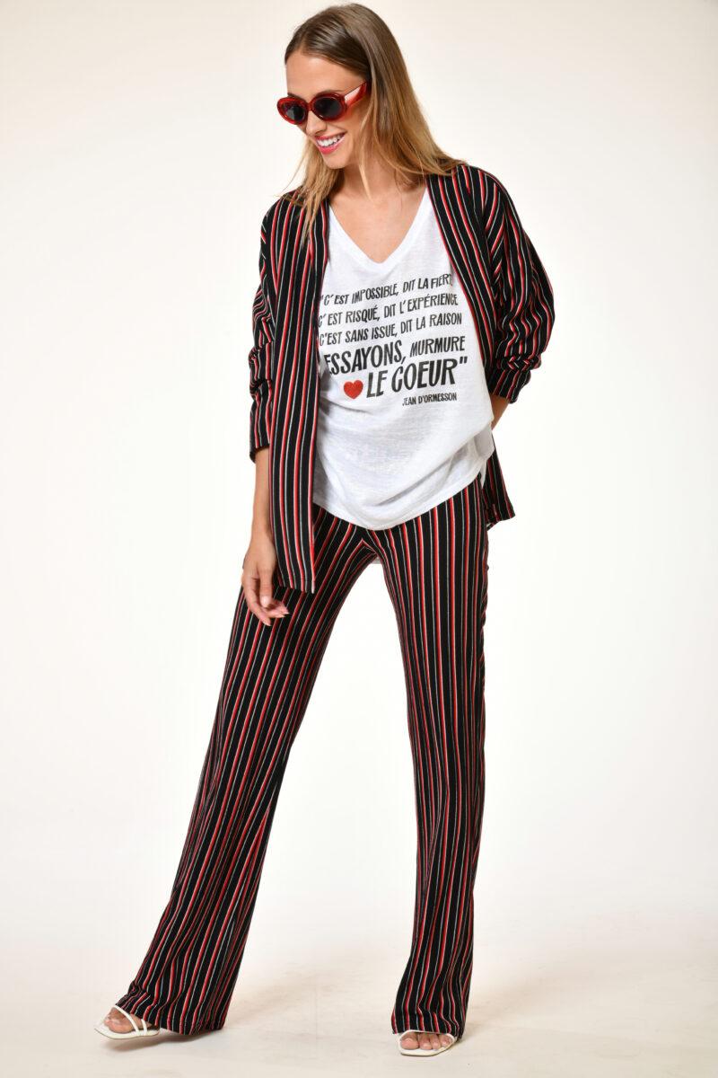 au soleil de saint tropez Pull brillant love silver manches courtes printemps 2024