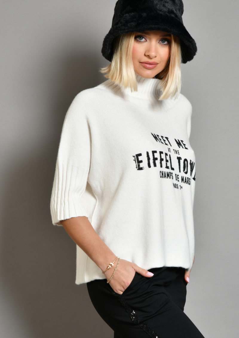 au soleil de saint tropez Pull col montant blanc Meet Me at the Eiffel Tower