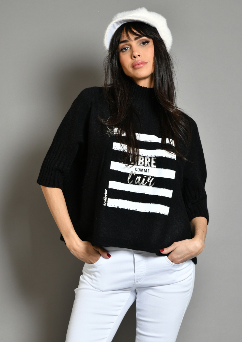 au soleil de saint tropez Pull col montant noir Libre au soleil de saint tropez Pull col montant noir Libre