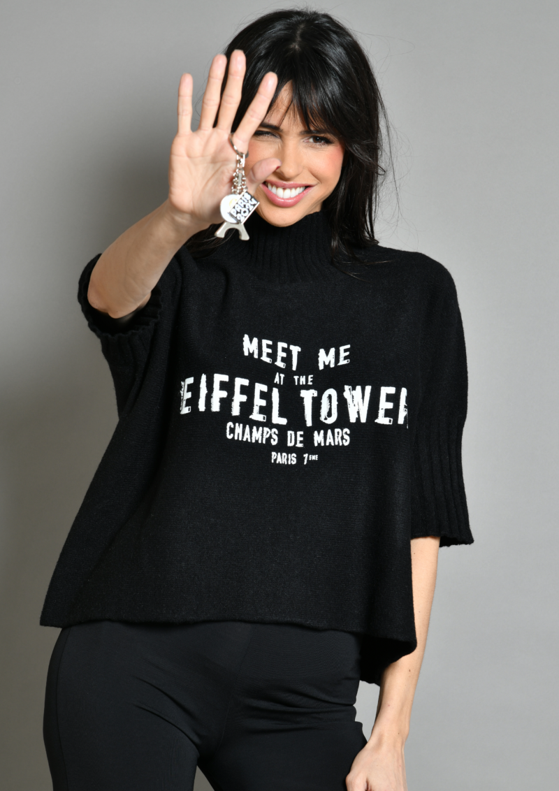 au soleil de saint tropez Pull col montant noir Meet Me at the Eiffel Tower