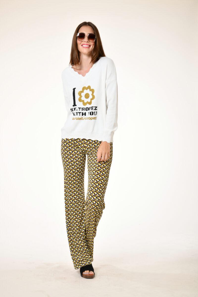 au soleil de saint tropez Pull Dream - With You - Blanc printemps 2024