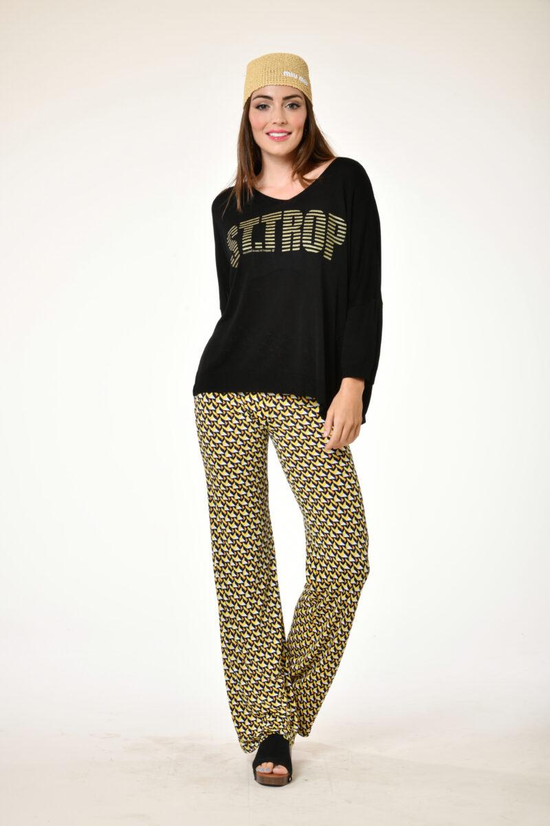 au soleil de saint tropez Pull famous - St Trop - Noir printemps 2024