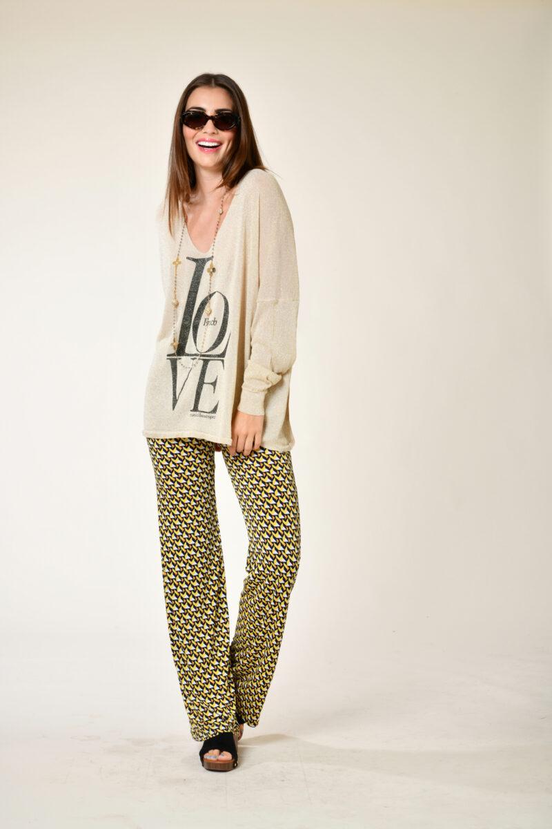 au soleil de saint tropez pull glam - french love - beige printemps 2024