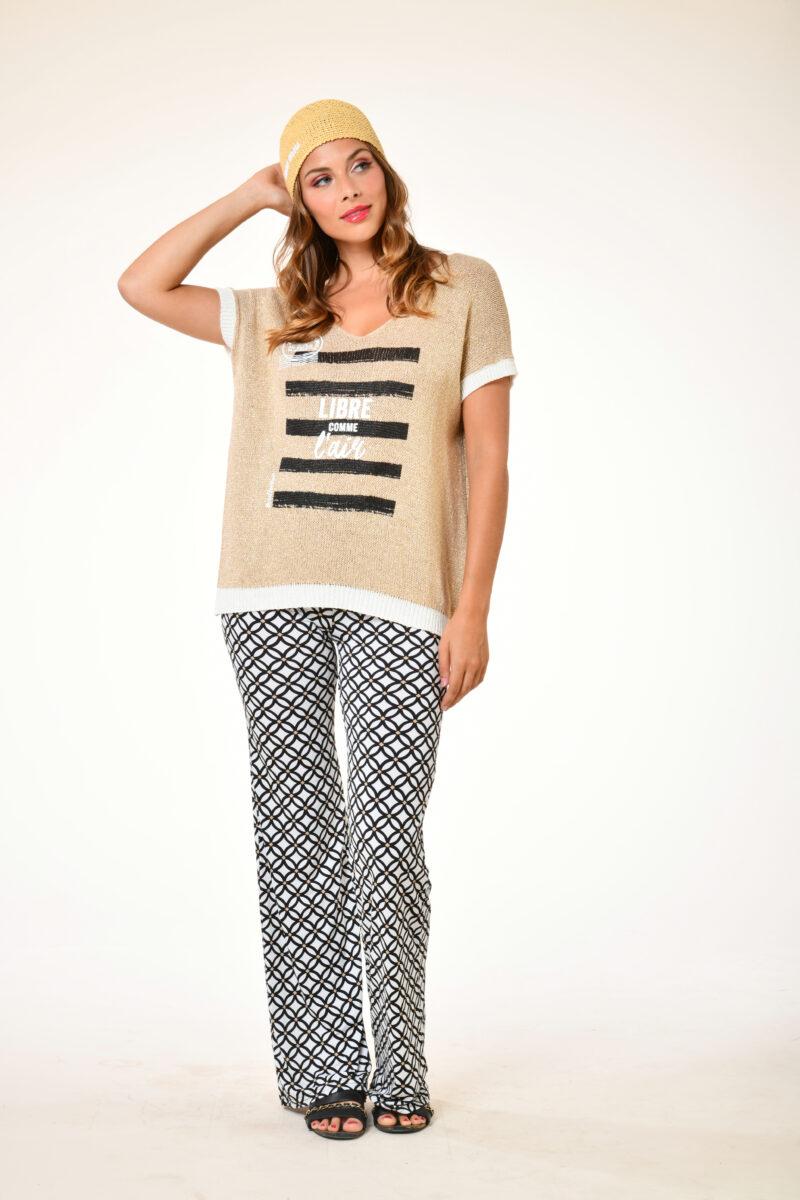 au soleil de saint tropez Pull Roméo - Libre - gold printemps 2024 au soleil de saint tropez Pull Roméo - Libre - gold printemps 2024