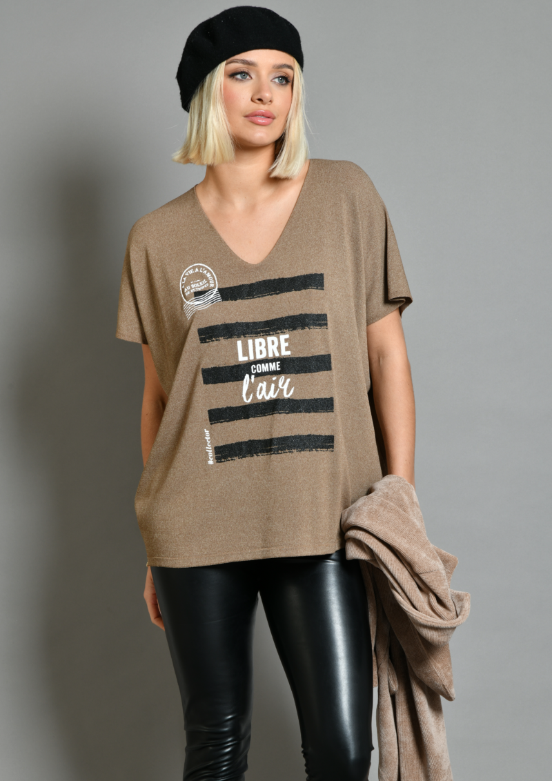 au soleil de saint tropez Pull V Elysée Libre Camel