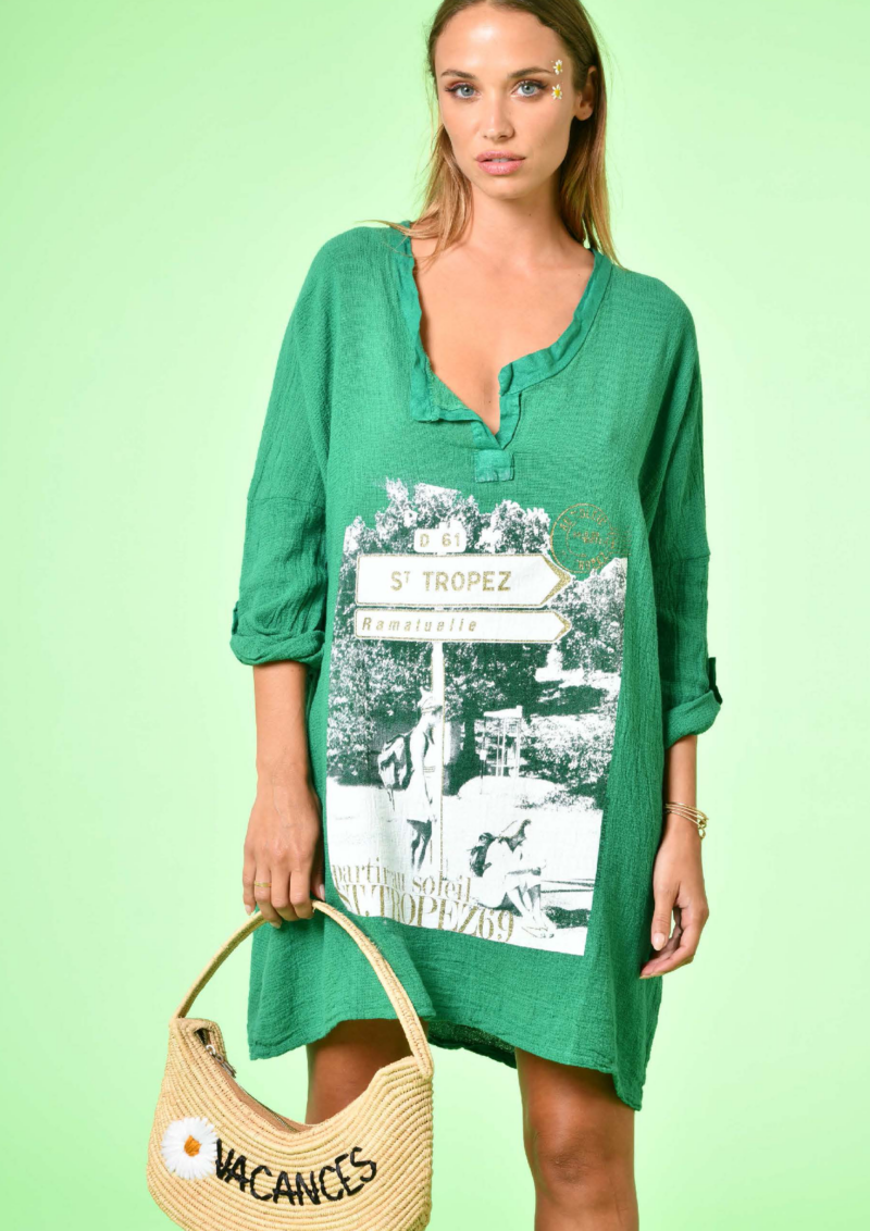 au soleil de saint tropez robe bagatelle ramatuelle vert