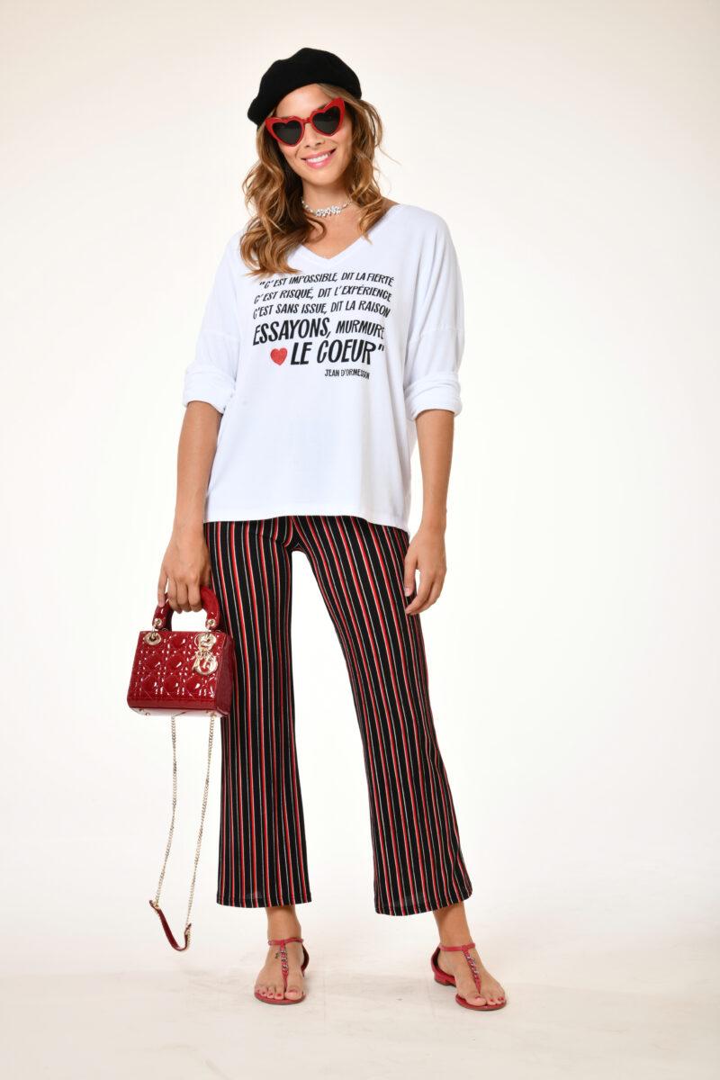 au soleil de saint tropez T-shirt bisou - Fierté - blanc printemps 2024