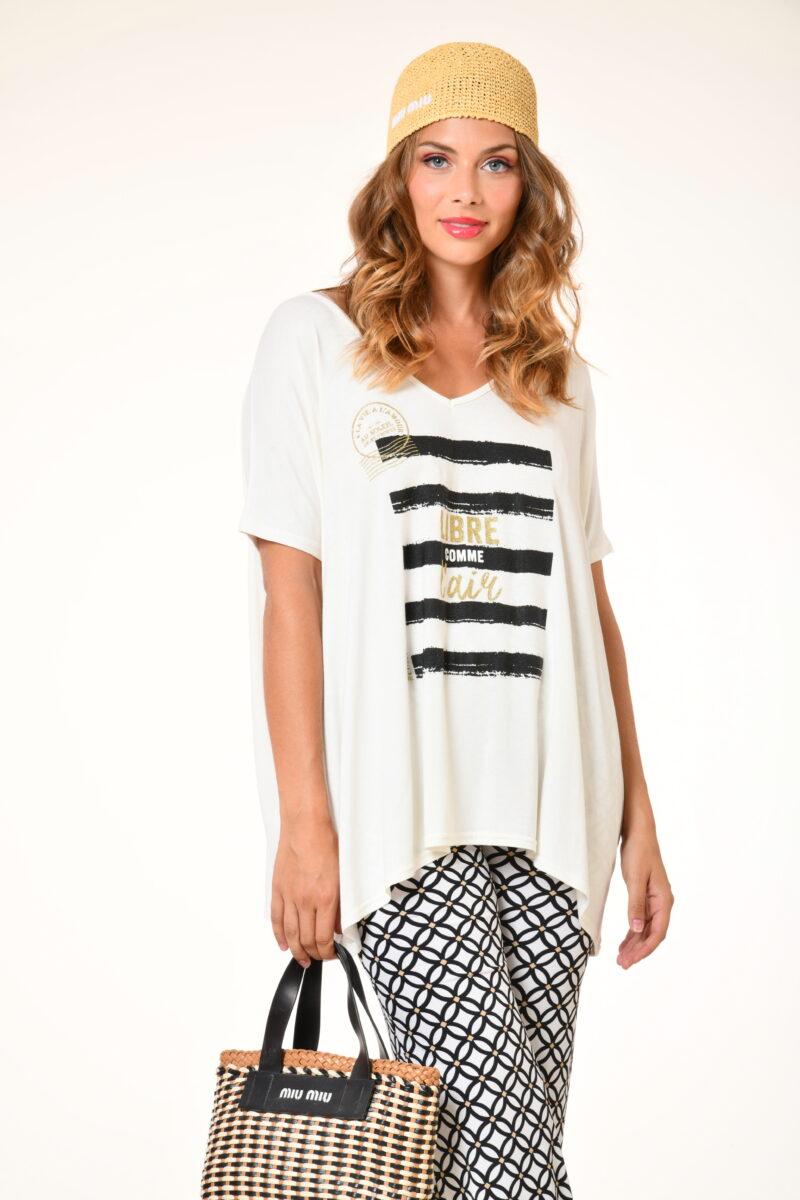 au soleil de saint tropez T-shirt Folie - Libre - blanc printemps 2024