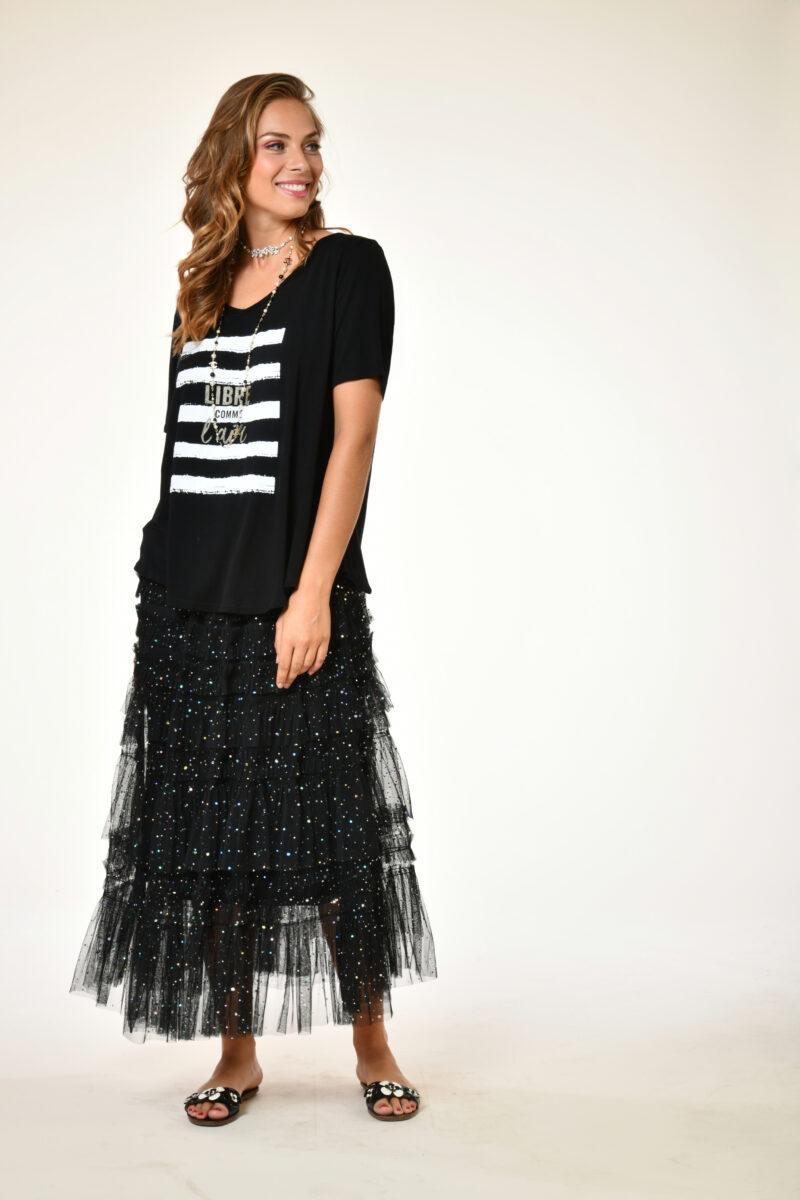 au soleil de saint tropez T-shirt plaisir - Libre - noir printemps 2024