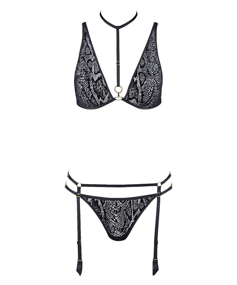 aubade Boîte à Désir Black Python Ensemble