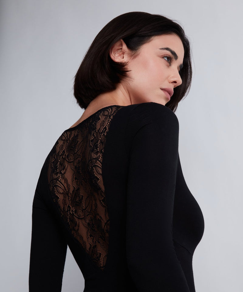 Aubade Lazy Days Noir Body Manches Longues