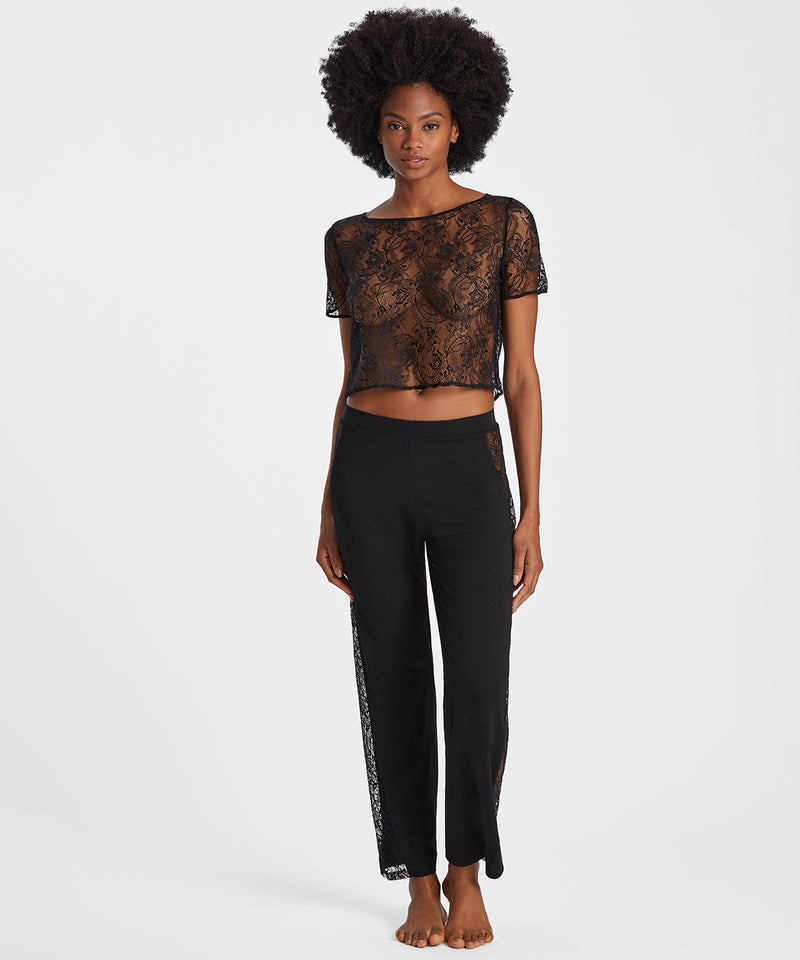Aubade Lazy Days Noir Top Manches Courtes